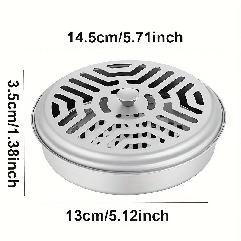 1pc Portable Mosquito Coil Holder, Round Incense Box For Home And Camping - The Color Of Holder Is Random