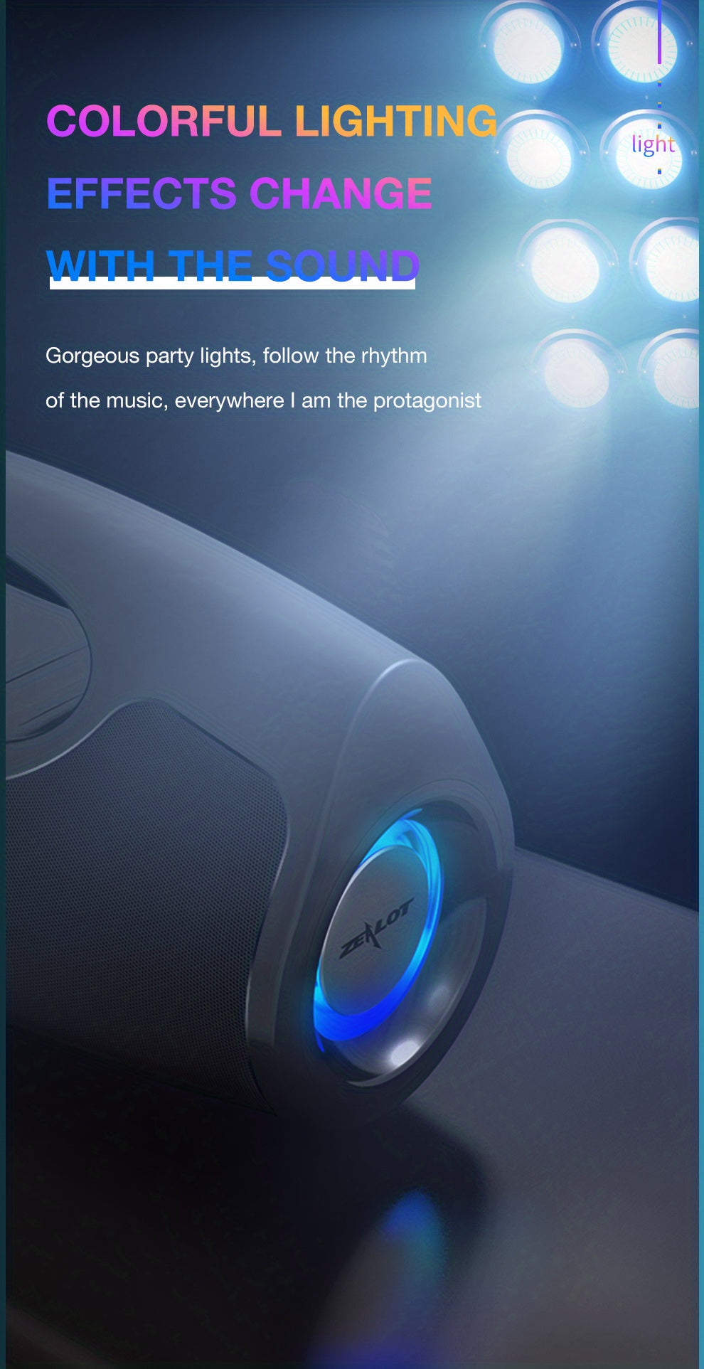 Zealot P1 60W Wireless Portable Singing Speaker - High-Power Dual Speaker with Karaoke Mic, Subwoofer, 3D Surround Sound, Surging Bass, FM TF USB Compatibility - Perfect for Home, Car, Outdoor, Camping, and Gift Ideas for Tha