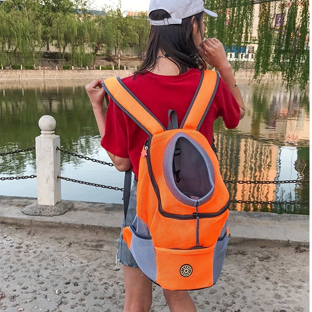 Portable Pet Pal Dog Carrier Backpack - Spacious Nylon Travel Bag with Zipper Closure for Hiking, Camping, and Outdoor Adventures - Comfortable, Ventilated, and Easy to Clean