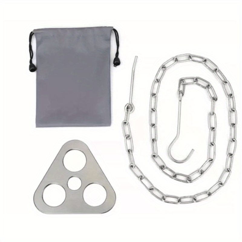 1set, Portable Foldable Outdoor Hanging Pot Rack, Campfire Rack, Tripod Stand Hanger Camping Supplies Campfire Stainless Steel Tripod Rack