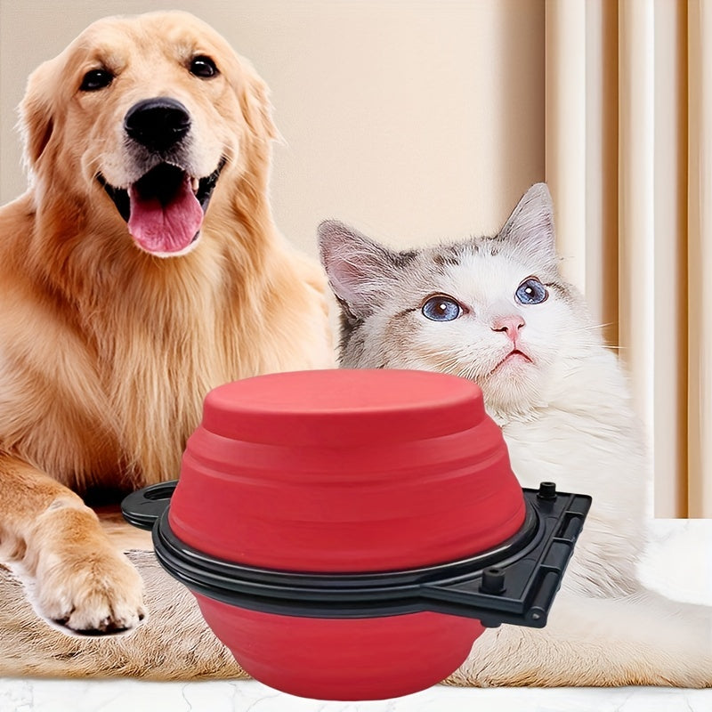 1pc Collapsible Portable Pet Double Bowls - Foldable Dog Food and Water Bowl for Outdoor Traveling, Camping, and Walking Supplies