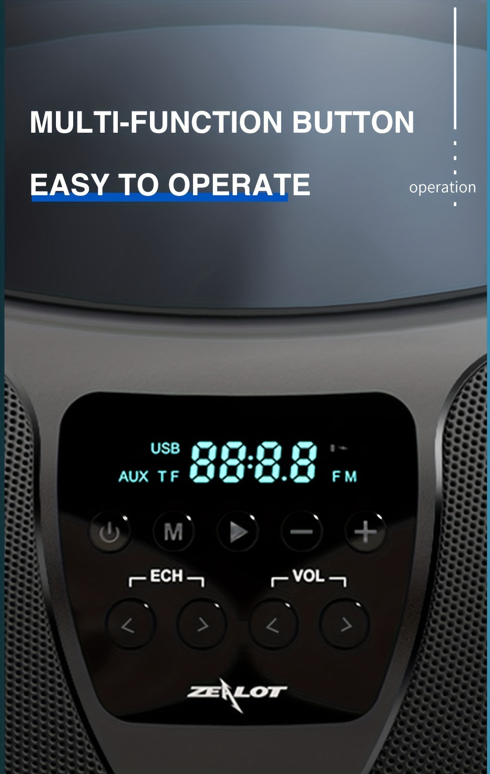 Zealot P1 60W Wireless Portable Singing Speaker - High-Power Dual Speaker with Karaoke Mic, Subwoofer, 3D Surround Sound, Surging Bass, FM TF USB Compatibility - Perfect for Home, Car, Outdoor, Camping, and Gift Ideas for Tha