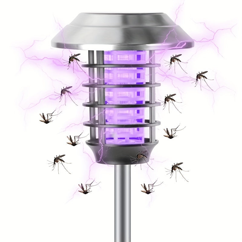 Solar-Powered Bug Zapper Lights, Waterproof Outdoor Mosquito Killer Lighting With UV Light And Landscape LED Lamp 2 In 1 For Garden Patio Backyard Camping