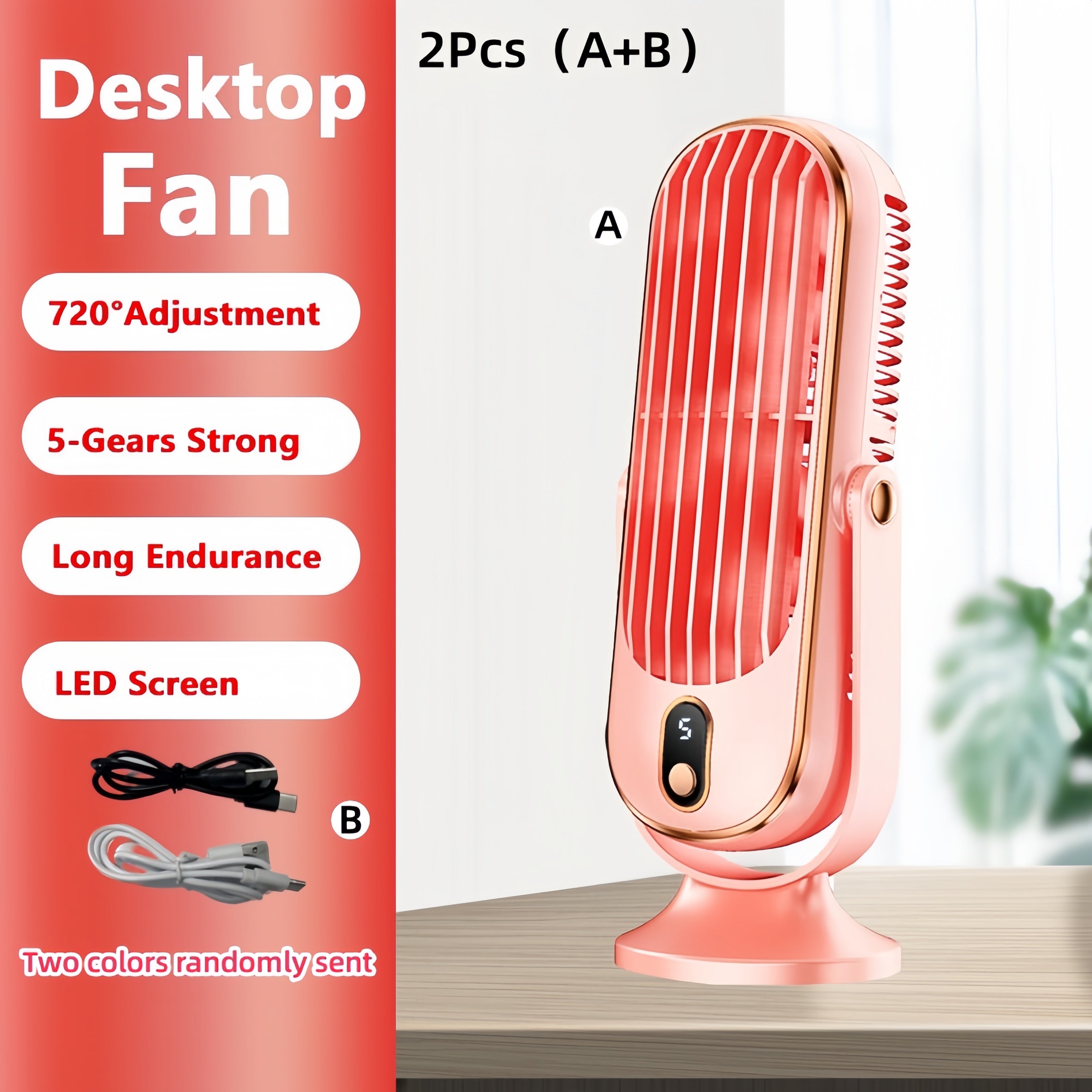 1pc, Portable Desktop Fan, Large Battery Dual Motor Home Small Air Cooler, 5 Speed Air Cooling Fan 720° Surround Blower, Office, Travel, Camping, Outdoor RV Portable USB Fan, Thanksgiving Halloween Christmas Gift, Fan, Cooli