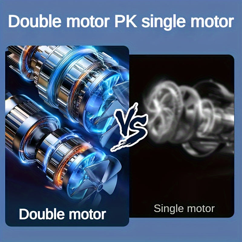 1pc, Portable Desktop Fan, Large Battery Dual Motor Home Small Air Cooler, 5 Speed Air Cooling Fan 720° Surround Blower, Office, Travel, Camping, Outdoor RV Portable USB Fan, Thanksgiving Halloween Christmas Gift, Fan, Cooli