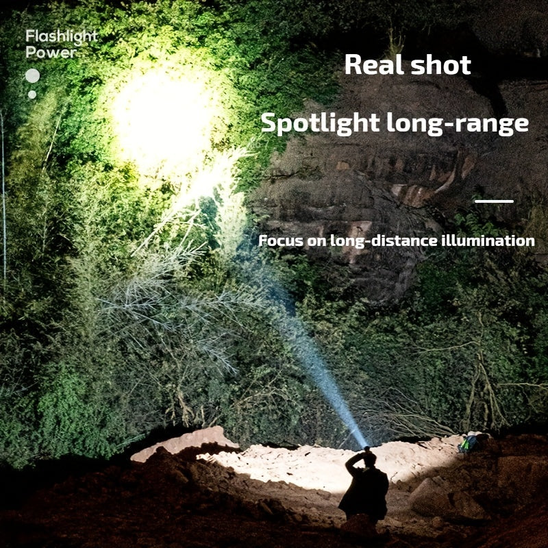 LED Strong Light Five-Headed Airplane Light USB Charging Headlamp for Cycling, Outdoor Camping, Fishing, Built-in Rechargeable Battery, Long-Lasting Battery Life, 4 Lighting Modes, Suitable for Different Application Scenarios