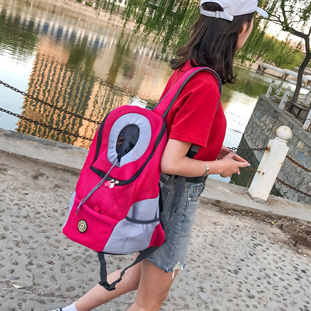Portable Pet Pal Dog Carrier Backpack - Spacious Nylon Travel Bag with Zipper Closure for Hiking, Camping, and Outdoor Adventures - Comfortable, Ventilated, and Easy to Clean