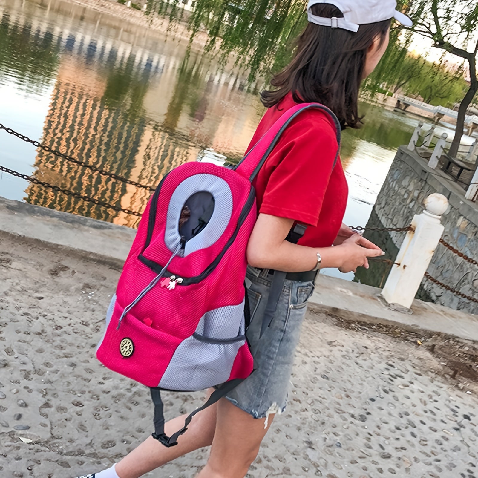 Portable Pet Pal Dog Carrier Backpack - Spacious Nylon Travel Bag with Zipper Closure for Hiking, Camping, and Outdoor Adventures - Comfortable, Ventilated, and Easy to Clean