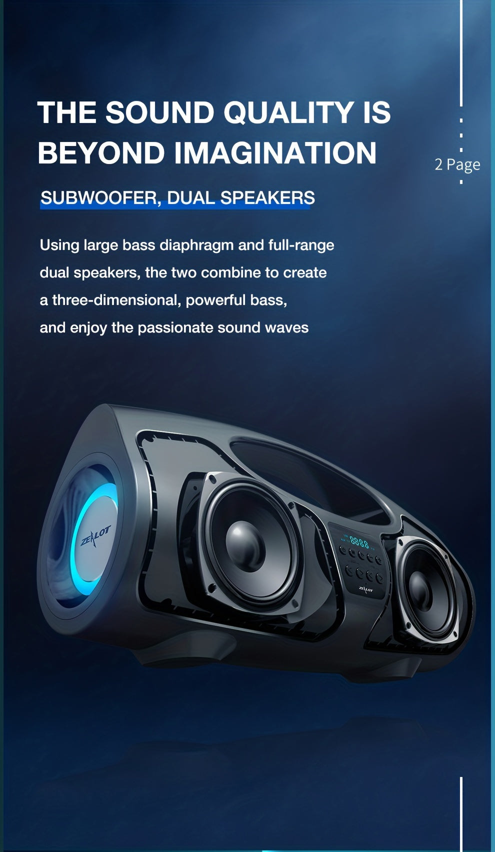 Zealot P1 60W Wireless Portable Singing Speaker - High-Power Dual Speaker with Karaoke Mic, Subwoofer, 3D Surround Sound, Surging Bass, FM TF USB Compatibility - Perfect for Home, Car, Outdoor, Camping, and Gift Ideas for Tha