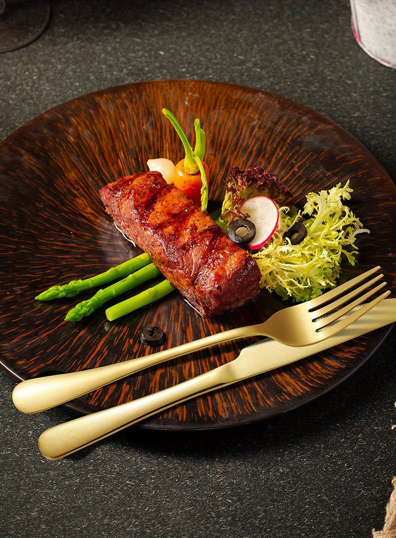 16pcs/24pcs tableware stainless steel knife, fork and spoon set Bull polishing dishwasher safe and easy to clean family dinner party birthday wedding festival camping party