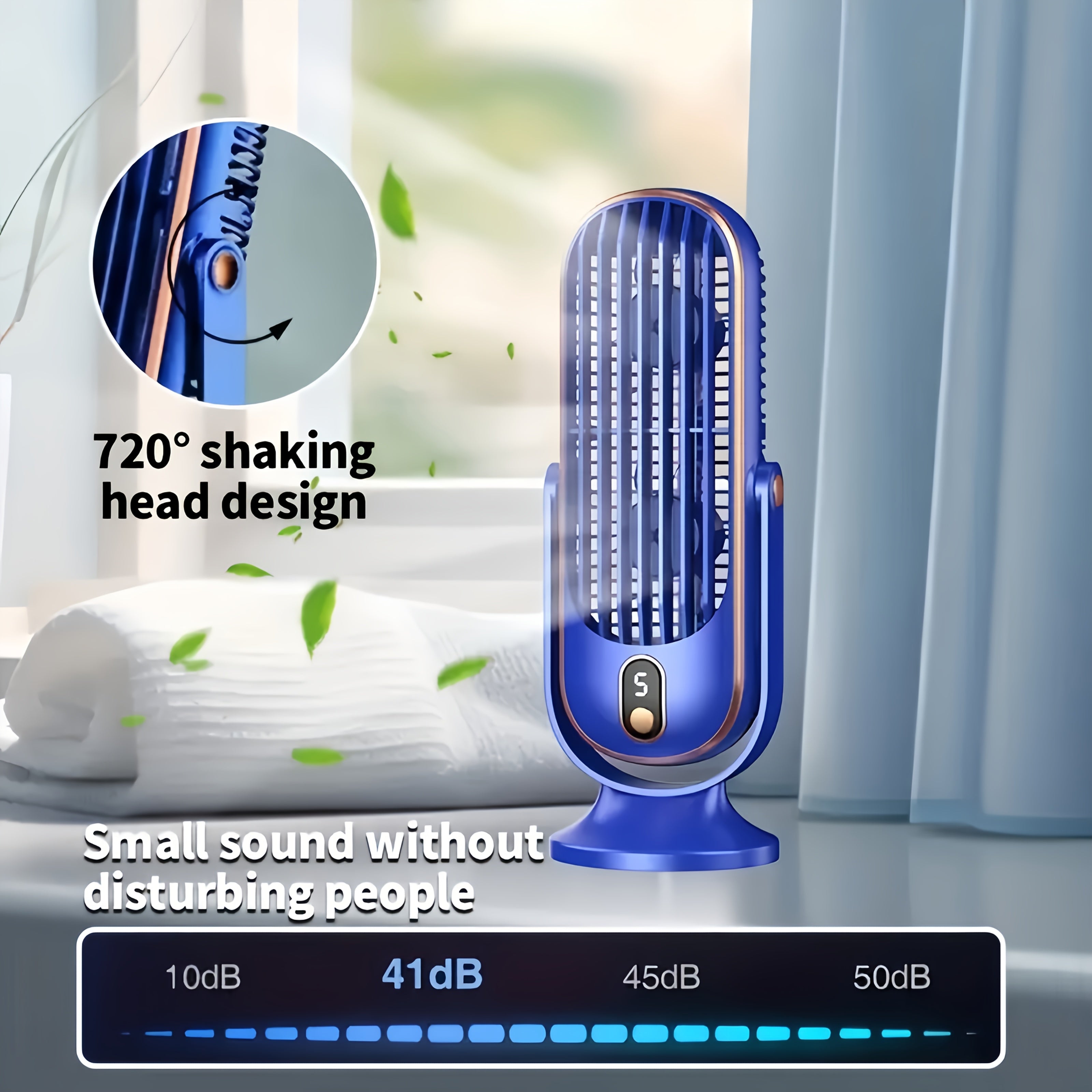1pc, Portable Desktop Fan, Large Battery Dual Motor Home Small Air Cooler, 5 Speed Air Cooling Fan 720° Surround Blower, Office, Travel, Camping, Outdoor RV Portable USB Fan, Thanksgiving Halloween Christmas Gift, Fan, Cooli