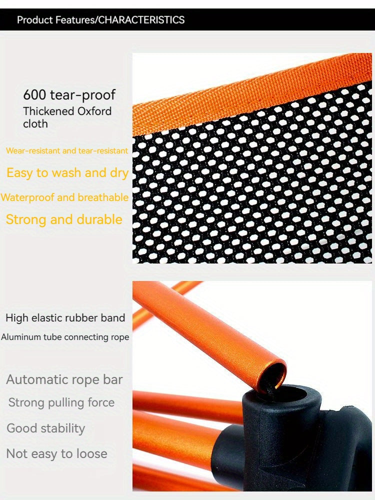 Portable Folding Camping Chair - Lightweight & Compact for Fishing, Hiking, Travel - Comfortable & Durable