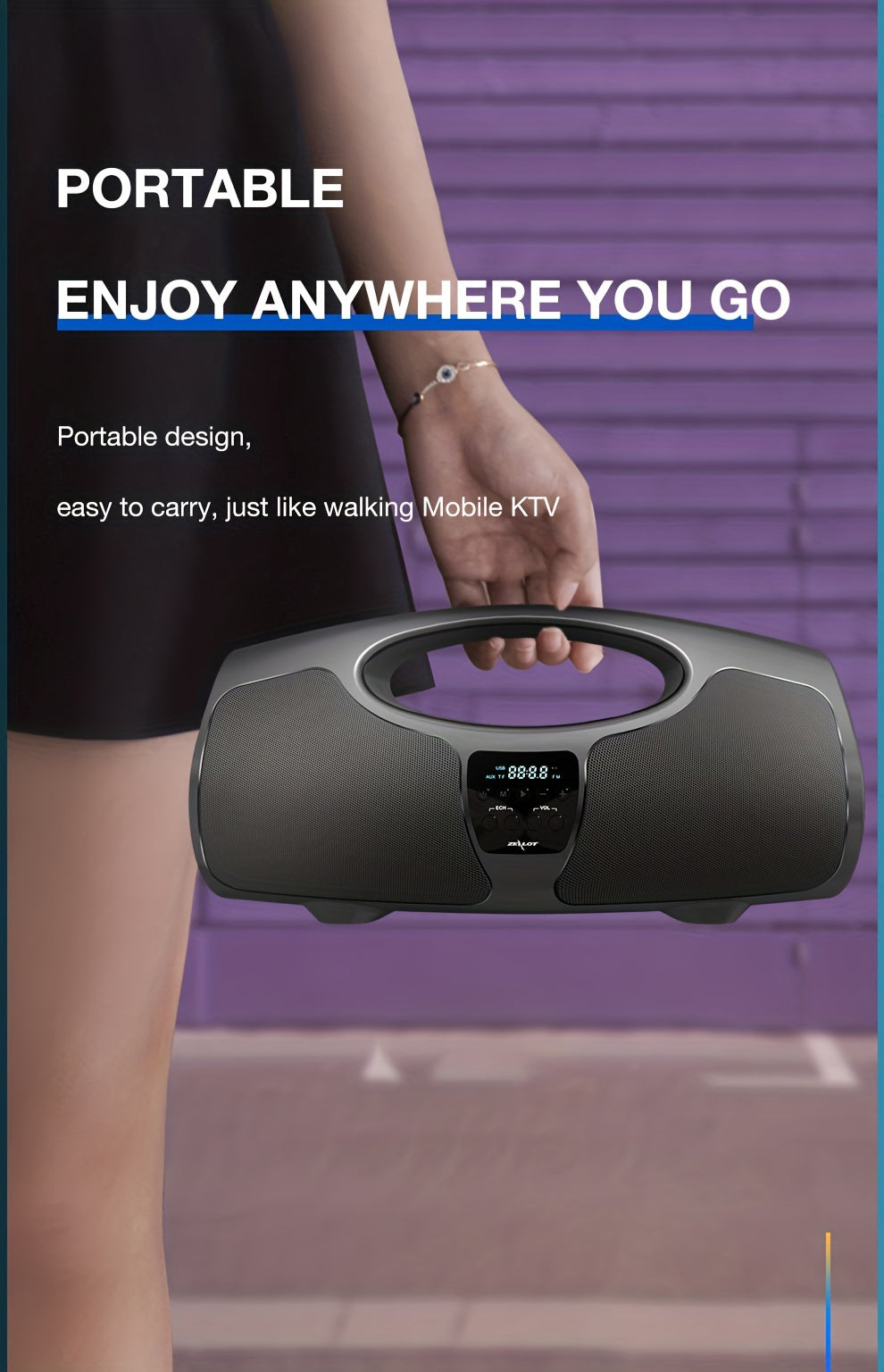 Zealot P1 60W Wireless Portable Singing Speaker - High-Power Dual Speaker with Karaoke Mic, Subwoofer, 3D Surround Sound, Surging Bass, FM TF USB Compatibility - Perfect for Home, Car, Outdoor, Camping, and Gift Ideas for Tha