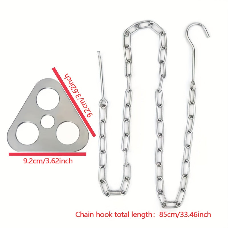 1set, Portable Foldable Outdoor Hanging Pot Rack, Campfire Rack, Tripod Stand Hanger Camping Supplies Campfire Stainless Steel Tripod Rack