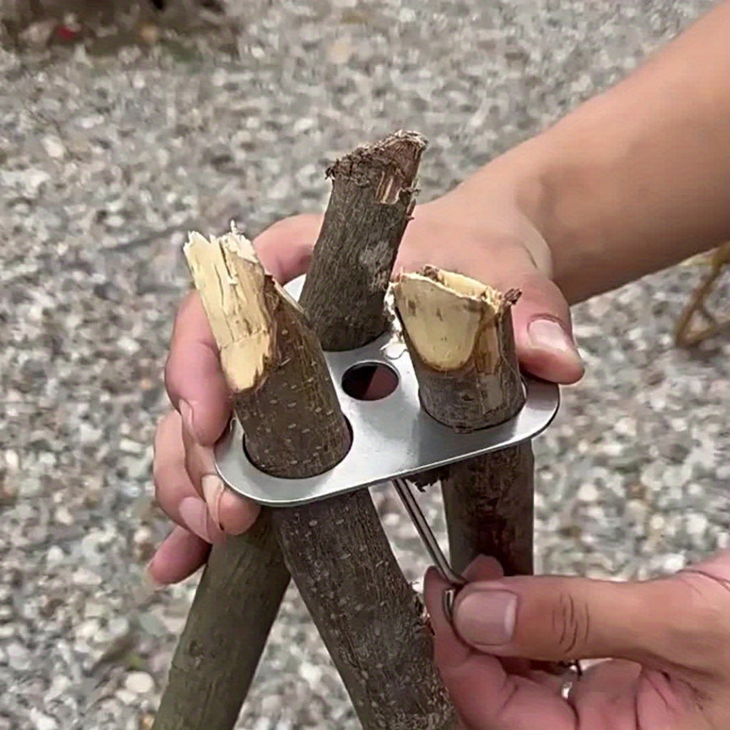 1set, Portable Foldable Outdoor Hanging Pot Rack, Campfire Rack, Tripod Stand Hanger Camping Supplies Campfire Stainless Steel Tripod Rack