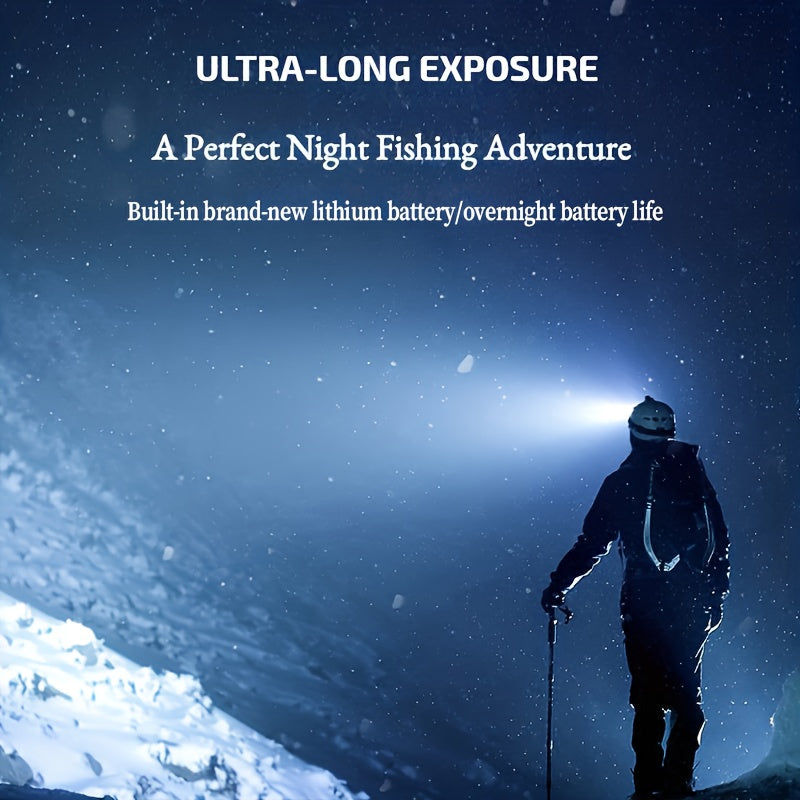 LED Strong Light Five-Headed Airplane Light USB Charging Headlamp for Cycling, Outdoor Camping, Fishing, Built-in Rechargeable Battery, Long-Lasting Battery Life, 4 Lighting Modes, Suitable for Different Application Scenarios