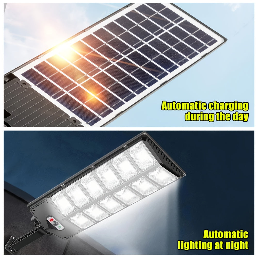 Solar Powered Motion Sensor Street Light, 504 LED Dusk to Dawn Outdoor Commercial Road Lamp