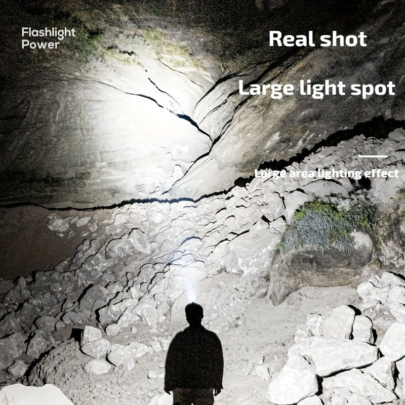 LED Strong Light Five-Headed Airplane Light USB Charging Headlamp for Cycling, Outdoor Camping, Fishing, Built-in Rechargeable Battery, Long-Lasting Battery Life, 4 Lighting Modes, Suitable for Different Application Scenarios