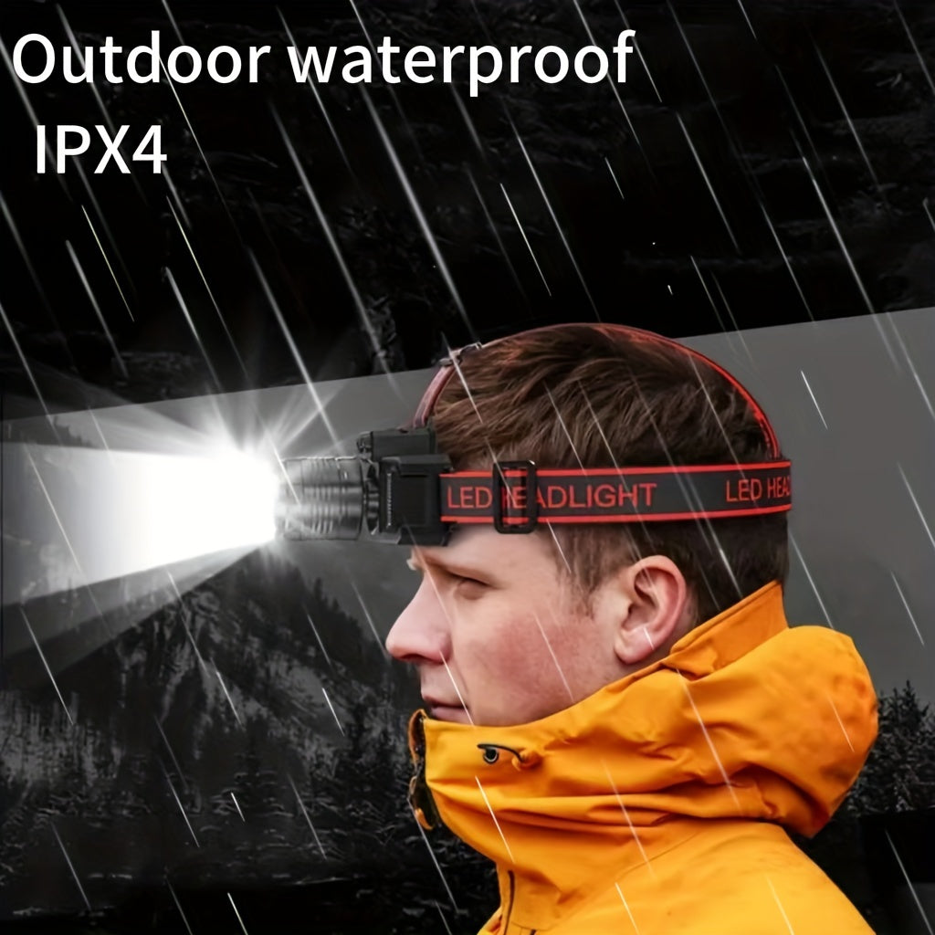 Staaricc HXP50+COB LED Headlight,, Rechargeable Lithium Battery, 1500mAh, Head-Mounted Flashlight for Outdoor Camping, Fishing, Rock Climbing, with Multiple Components