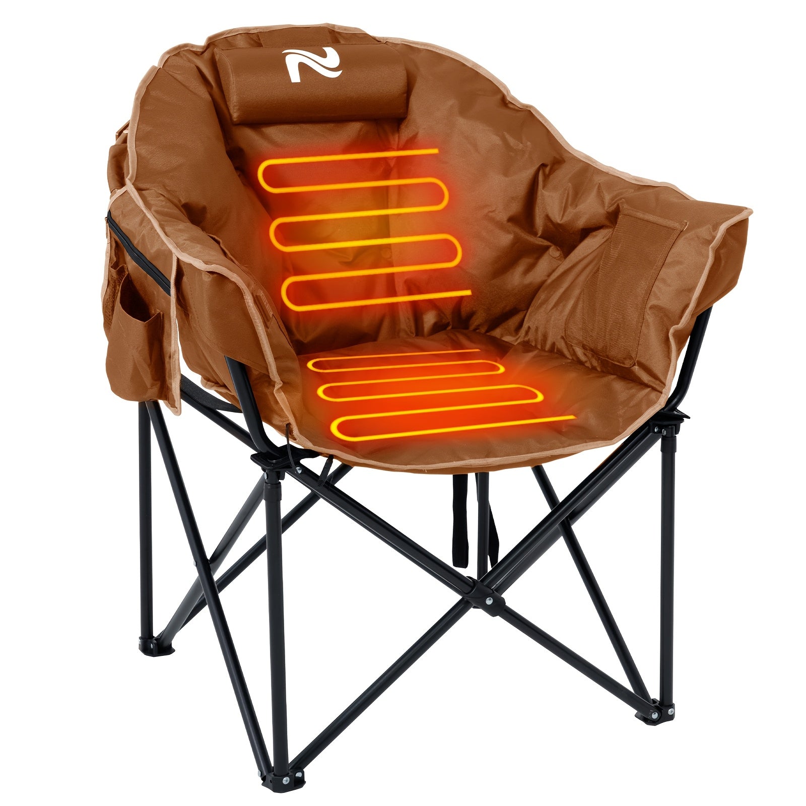 Oversized Heated Folding Chair with Pillow