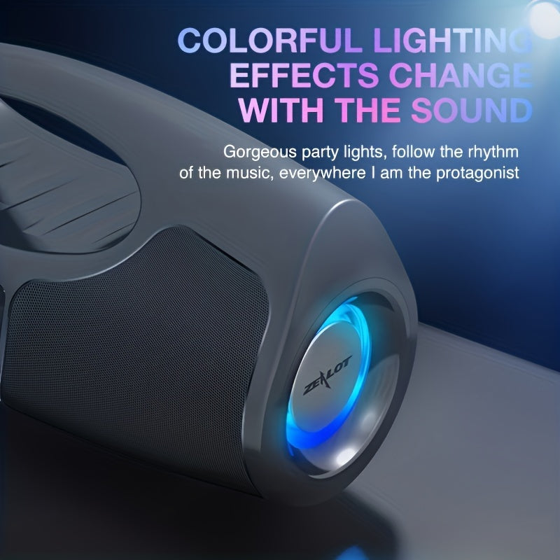 Zealot P1 60W Wireless Portable Singing Speaker - High-Power Dual Speaker with Karaoke Mic, Subwoofer, 3D Surround Sound, Surging Bass, FM TF USB Compatibility - Perfect for Home, Car, Outdoor, Camping, and Gift Ideas for Tha