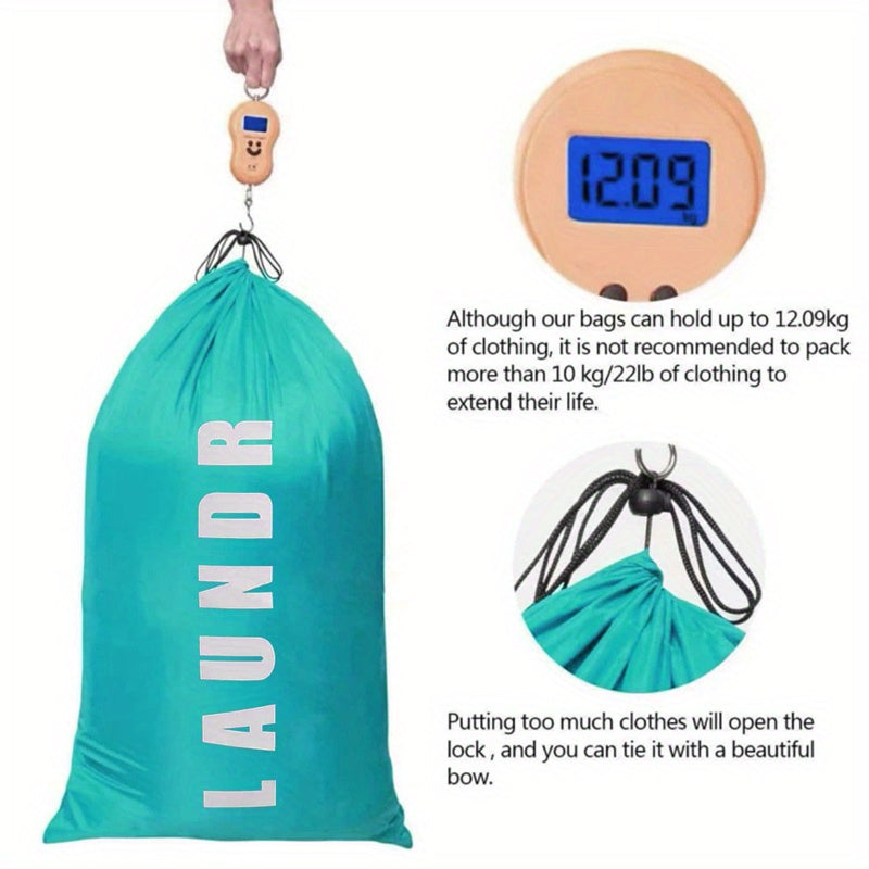 Extra Large Waterproof Drawstring Storage Bag - Durable Polyester Construction, Foldable, Portable, and Spacious Quilt Clothes Packing Solution for Easy Organization and Travel - Ideal for Laundry, Camping, and Storage Needs