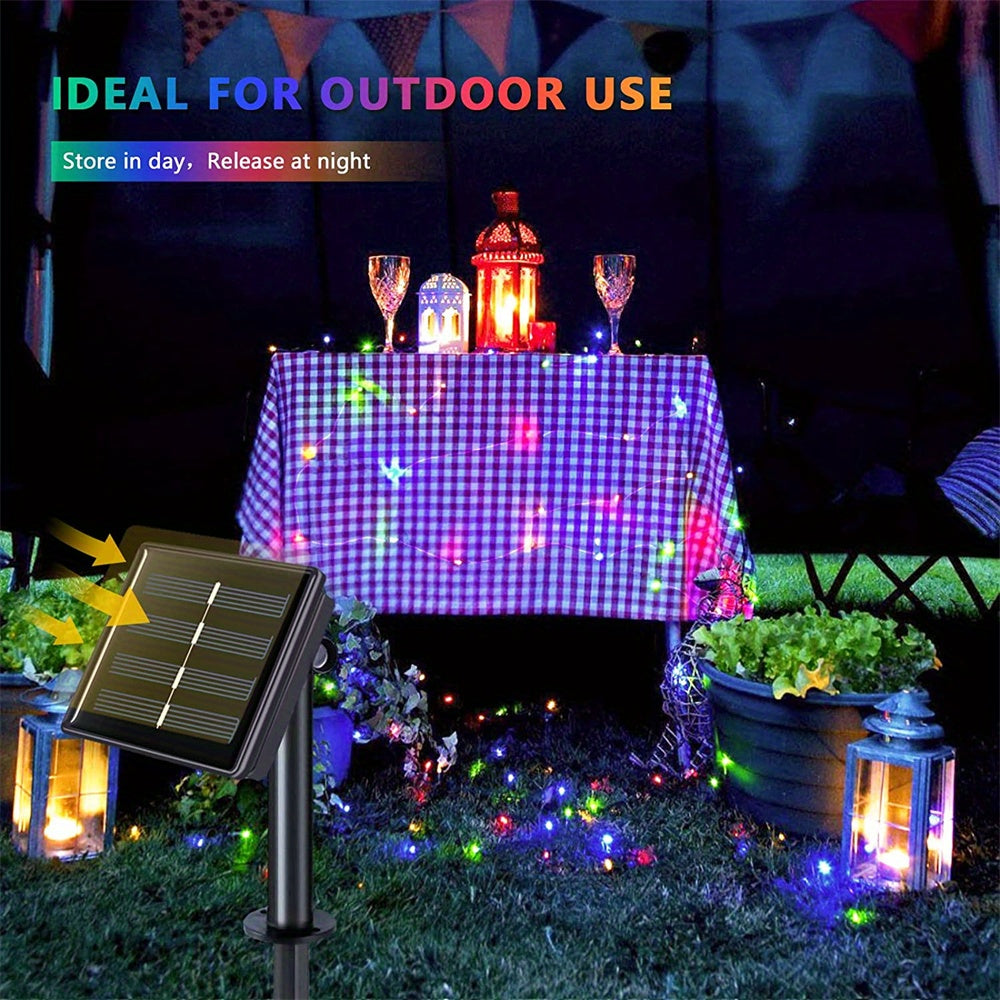 1pc, 50/100/200/300 LED Solar Light Outdoor Waterproof With 8 Modes Copper Wire Fairy Garland String Lights For Party Wedding Patio Garden Lawn Pathway Solar Power Lamp Christmas Decoration, Halloween Decorations Lights Outdo
