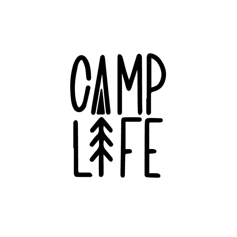 Camp Life Sticker For Travel Camping Enthusiasts Car RV Decorative Stickers, Waterproof  Car Stickers