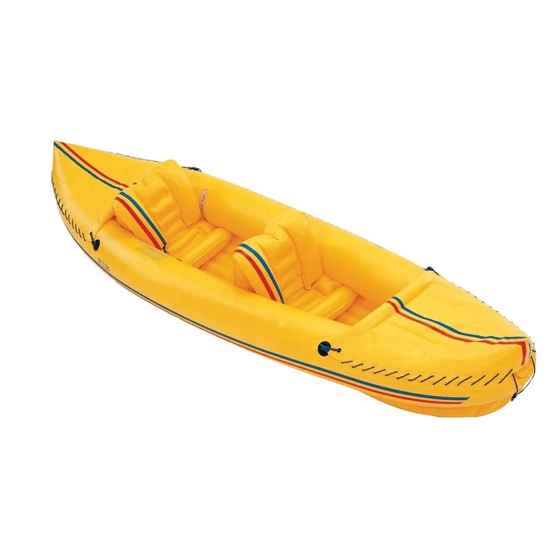 Quality Assurance 2-Person PVC Inflatable Kayak with Transparent Floor Stable Design for River Drifting Outdoor Plastic Material