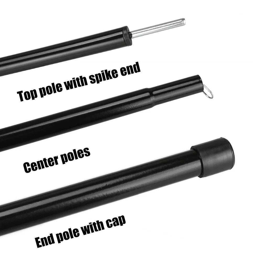 Set of 2 Telescopic Tent Poles Adjustable Aluminium Alloy Rods