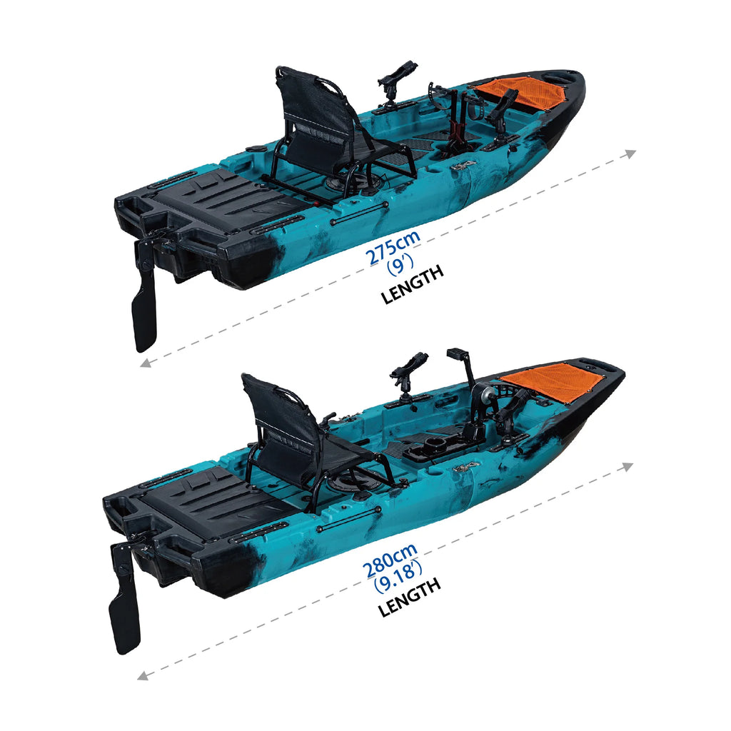 2025 Custom Single Person 9ft Modular Fishing Kayak with Detachable Pedals and Foldable Electric Motor New Design