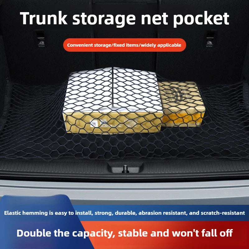 Car trunk storage net, double-layer