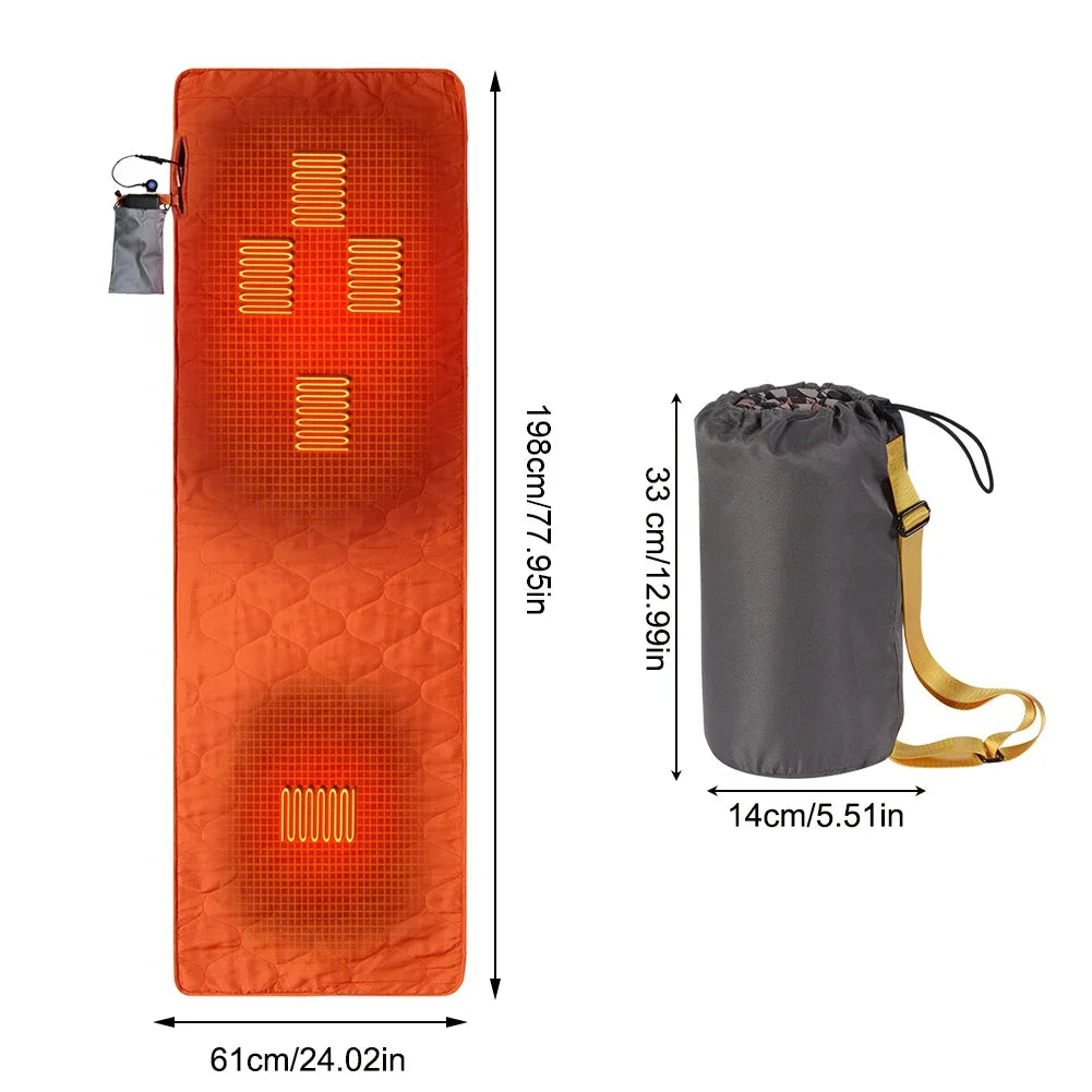 USB Heated Winter Camping Sleeping Bag