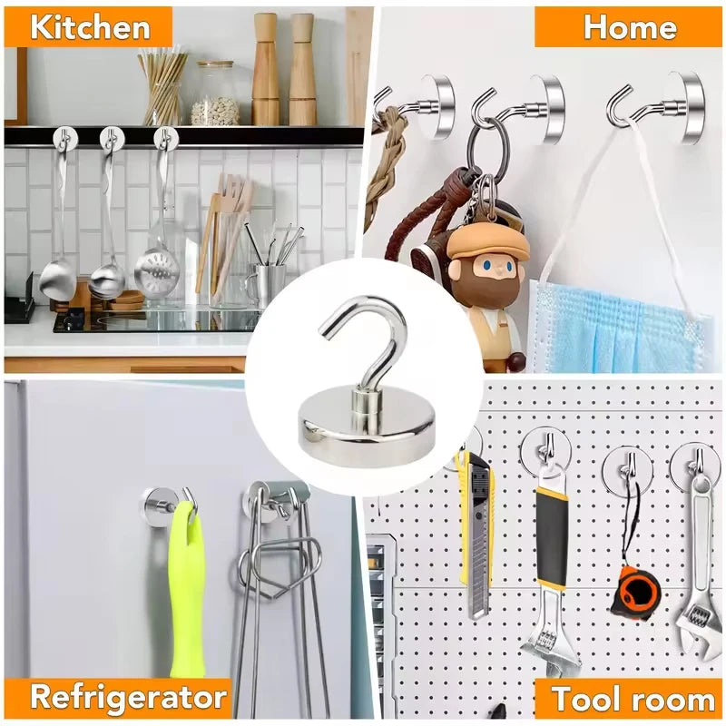 Strong Magnetic Hooks Multifunctional Storage Heavy-duty Hooks Home Kitchen Bar Storage Hooks Key Storage Hooks Bathroom Hangers