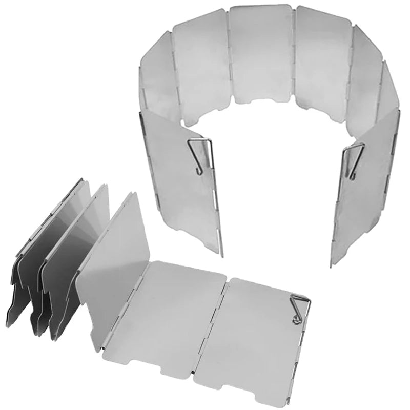 Outdoor camping stove set pot accessories windshield with pin 9 pieces of mini windshield with cloth bag