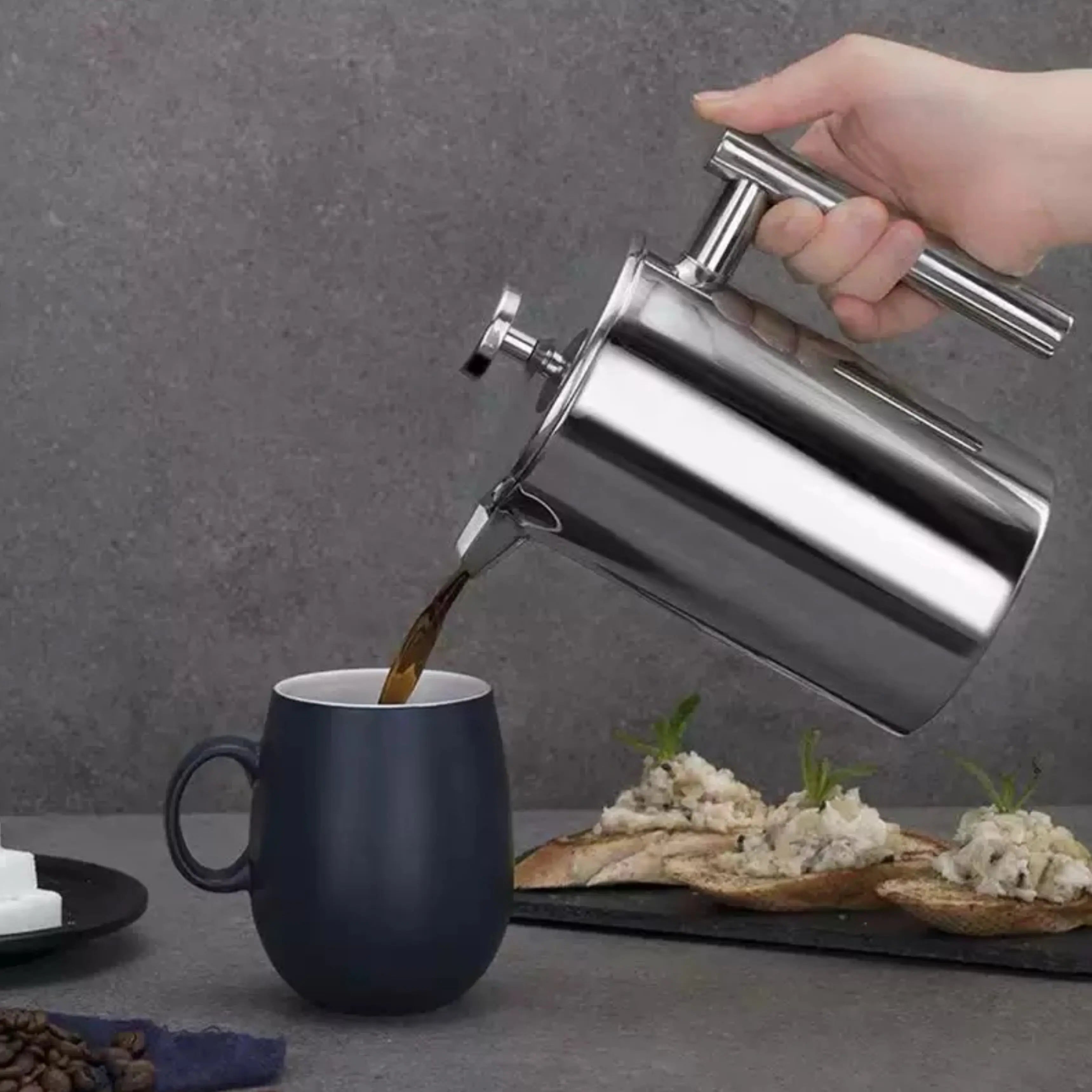 Portable french press stainless steel