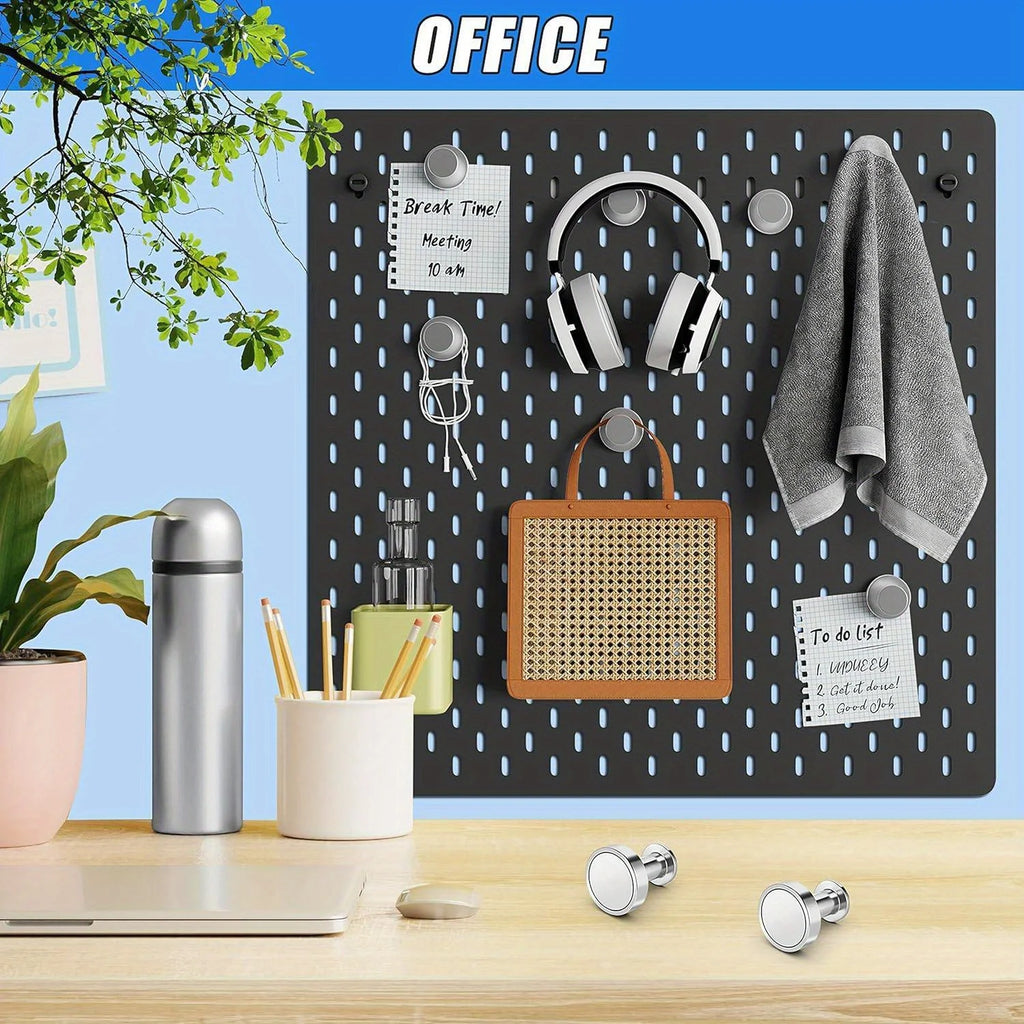 Magnetic Hooks -  Heavy Duty Round Metal Pack for Hanging Bags and Outerwear