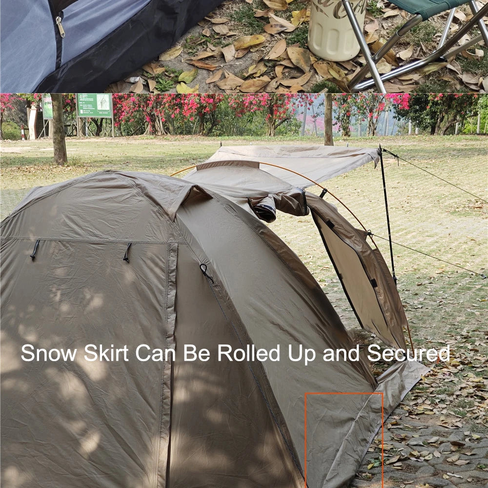 Flame Retardant 2 Person Chimney Hot Tent with Stove Jack