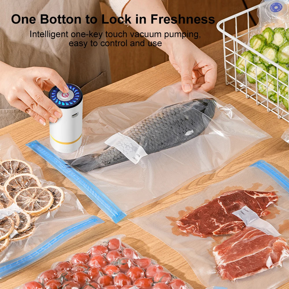 Vacuum Sealer Machine Electric Automatic Sealing Pump for Food Storage USB Rechargeable Portable Handheld Vacuum Sealer Pump