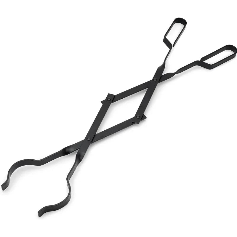 Outdoor Campfire Fireplace Tongs 66CM Long Heavy Duty Wrought Iron Log Grabber for Camping Fire Pit Campfire Bonfire Fireplace