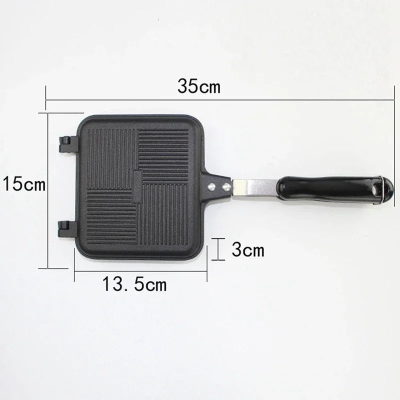 Double-Sided Non-Stick Sandwich Maker Iron Bread Toast Breakfast Machine Waffle Pancake Baking Barbecue Oven Mold Grill Frying