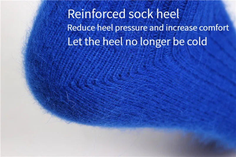 Wool Socks for Women Autumn Winter Medium Tube Socks Thickened With Wool Warm Rabbit Hair Socks Winter Black Cashmere Stockings