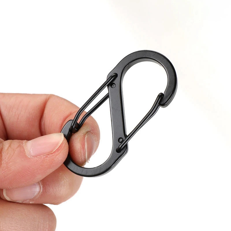 5PCS Tactical S Type Carabiner Camping Equipment Anti-Theft Aluminium Alloy Carabiner Mini Keychain Hook Hiking Backpack Buckle