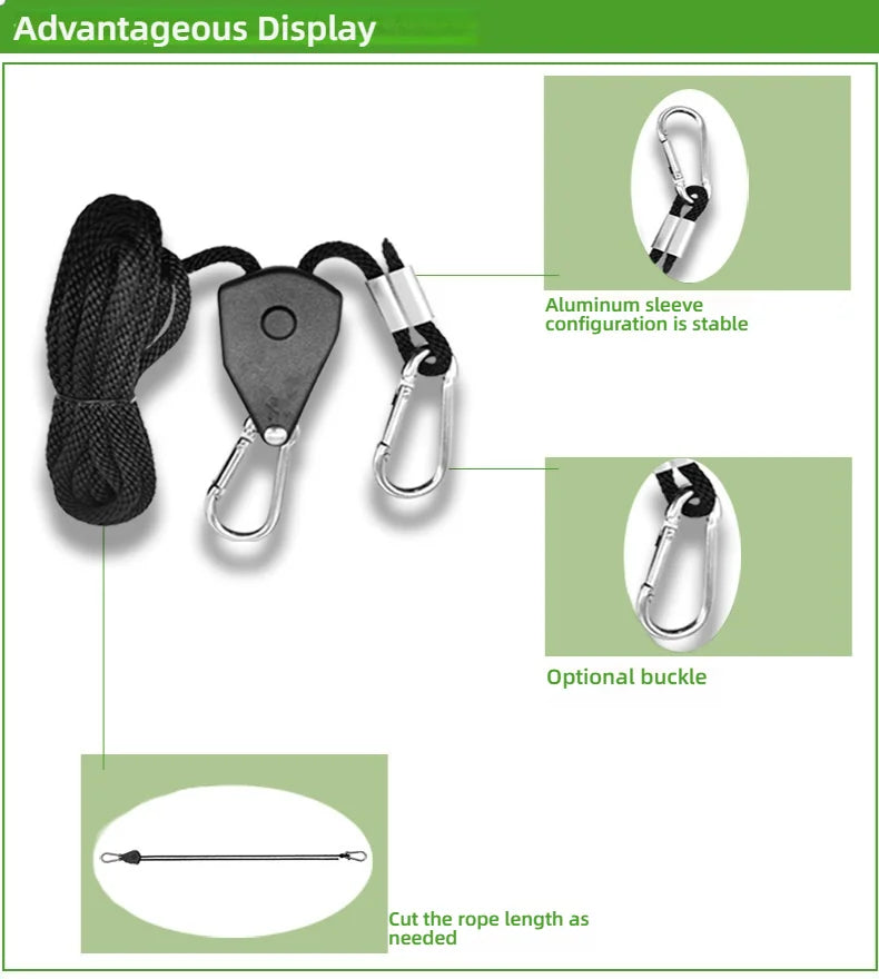 Tent Guy Rope, Heavy Duty Windproof Camping Rope with Reflective Strips