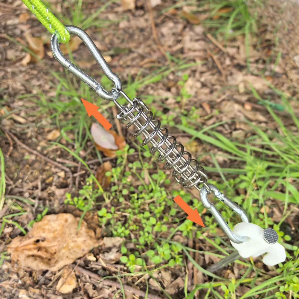 4/6Pcs Tent Tensioner Camping Deck Pegs with Carabiner Clips