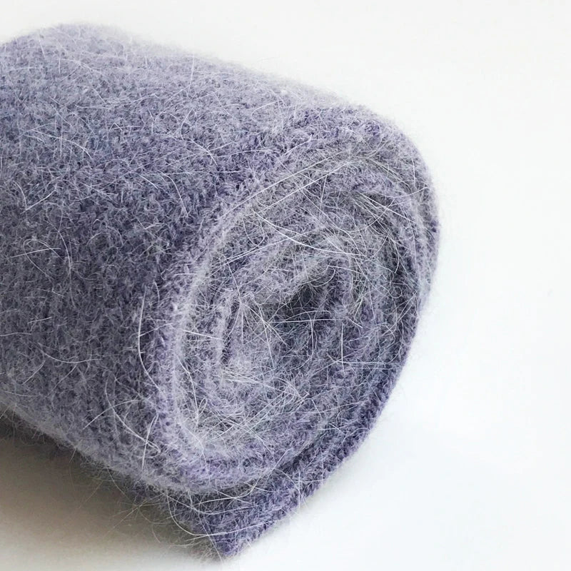 Wool Socks for Women Autumn Winter Medium Tube Socks Thickened With Wool Warm Rabbit Hair Socks Winter Black Cashmere Stockings