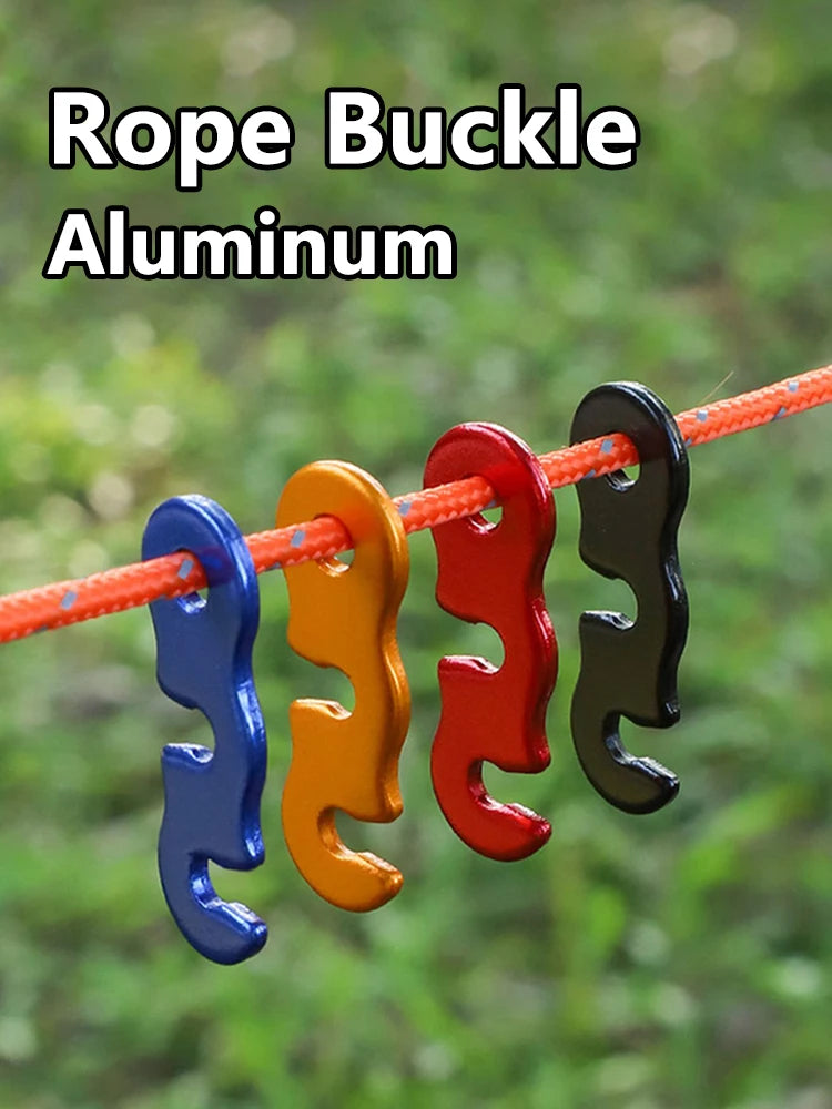 5/10pcs Adjustable Tent Rope Buckle Aluminum S-type Buckle