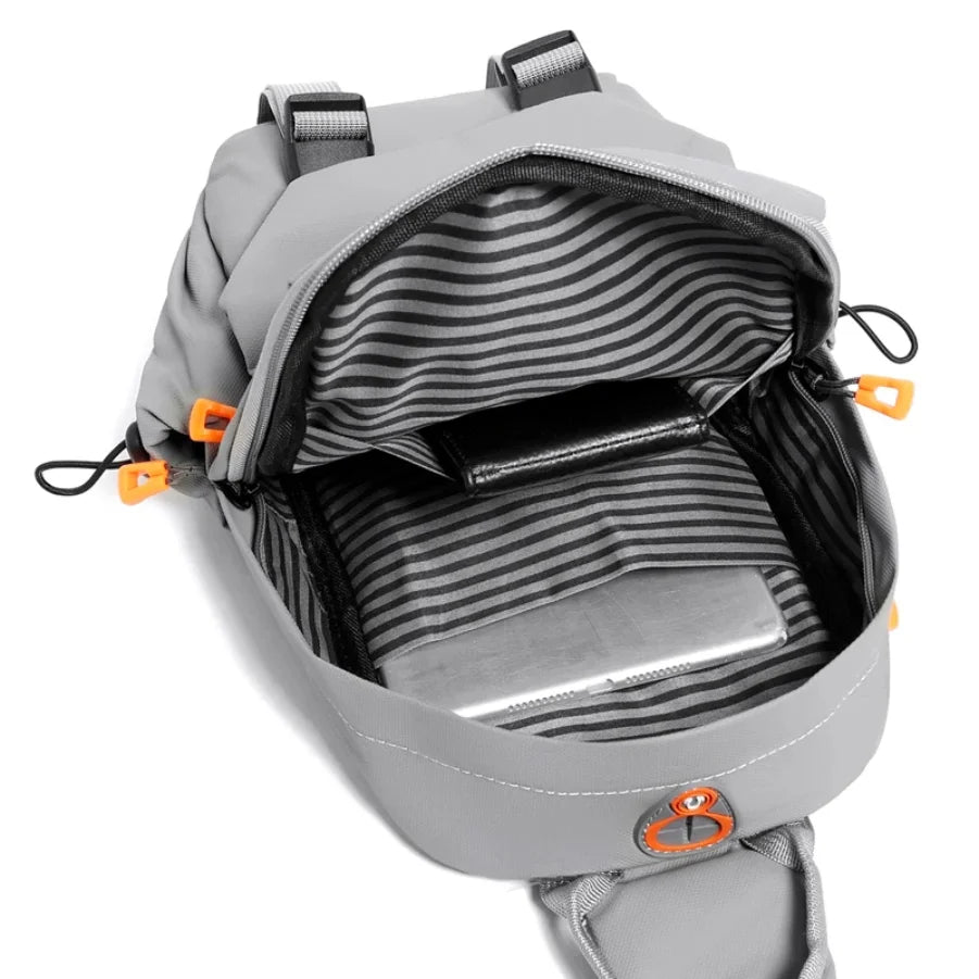 Waterproof Nylon Crossbody Bag - Men's Chest Sling Backpack, Compact Shoulder Messenger Bag, Travel & Outdoor Hiking Pack