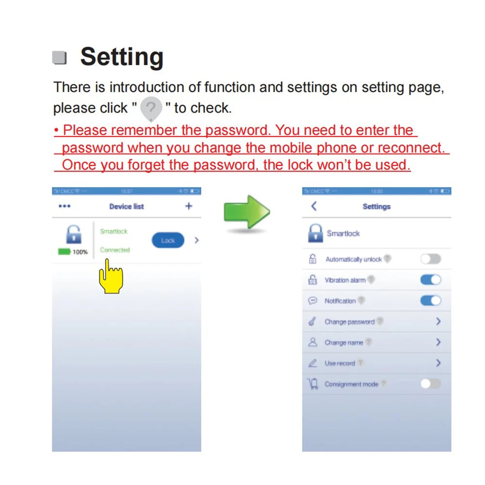 Anti-theft Alarm Lock Bluetooth Smart APP