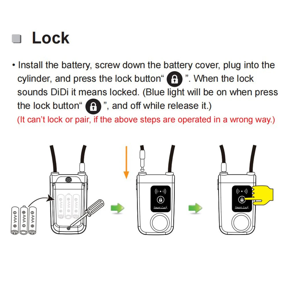 Anti-theft Alarm Lock Bluetooth Smart APP